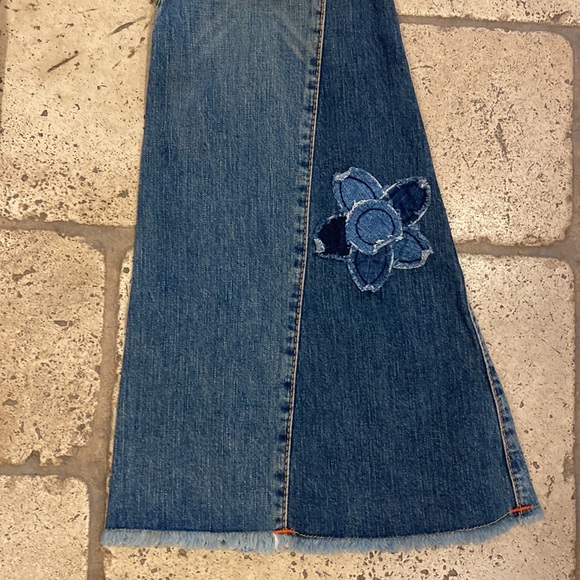 Nwt True Religion flare wide leg vintage jeans flower size 27 frayed hem - Picture 3 of 8